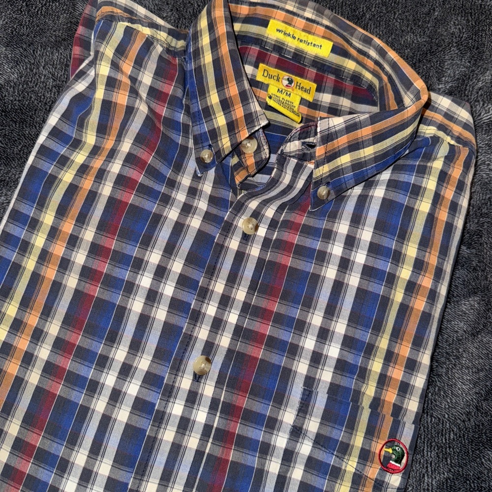 Duck Head Men's Wrinkle Resistant Long Sleeve Button Down Shirt M Multicolor
